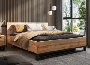 Halle Ottoman Bed [EU Super King] in Oak Wotan and Black, view 2 — Arte-N ottoman bed