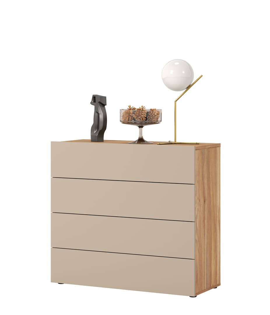 Impressio 27 Chest Of Drawers 100cm in Oak Mauvella and Congo, view 3 — Arte-N chest of drawers