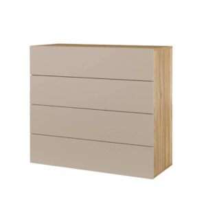 Impressio 27 Chest Of Drawers 100cm in Oak Mauvella and Congo, front view — Arte-N chest of drawers