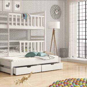 Wooden Bunk Bed Klara with Trundle and Storage, front view — Arte-N bunk bed