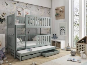 Lea Bunk Bed with Trundle and Storage, front view — Arte-N bunk bed