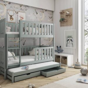 Lea Bunk Bed with Trundle and Storage, front view — Arte-N bunk bed