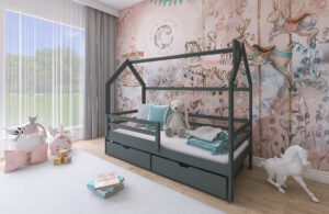 Wooden Single Bed Lila Bed With Storage, view 2 — Arte-N kids single bed