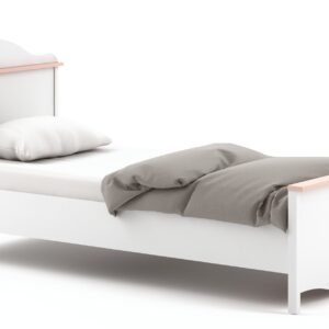 Mia MI-08 Bed with Mattress in White Matt, front view — Arte-N kids single bed
