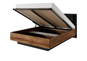 Milton Ottoman Bed [EU King] in Oak Chestnut and Anthracite, view 2 — Arte-N ottoman bed