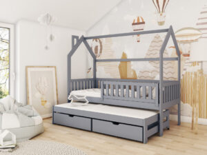 Wooden Single Bed Monkey With Trundle, view 2 — Arte-N kids single bed