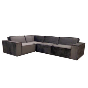 Midland corner sofa in steel velvet shown on a plain background