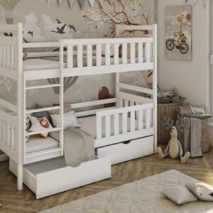 Wooden Bunk Bed Monika with Storage, front view — Arte-N bunk bed