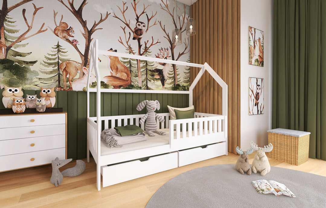 Wooden Single Bed Natan Bed With Storage, view 2 — Arte-N kids single bed