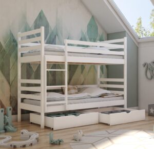 Wooden Bunk Bed Nemo with Storage, front view — Arte-N bunk bed