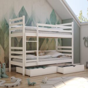 Wooden Bunk Bed Nemo with Storage, front view — Arte-N bunk bed