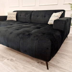 Detail of the Oslo ebony black seat and chaise