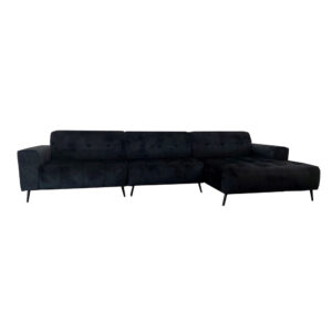 Oslo two piece cinema sofa in ebony black on a plain background