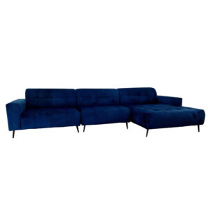 Oslo two piece cinema sofa in marine blue on a plain background