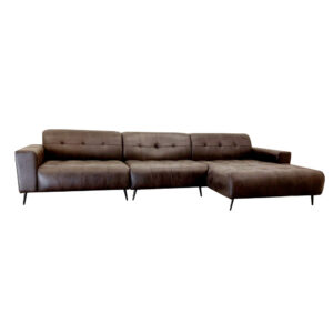 Oslo three piece cinema sofa in dark suede on a plain background