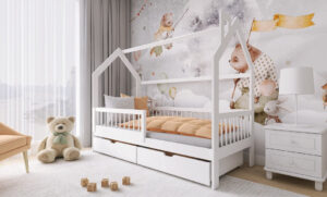 Wooden Single Bed Oskar Bed With Storage, view 2 — Arte-N kids single bed