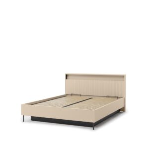 Trend TS-03 Ottoman Bed [EU King] in Beige and Black, front view — Arte-N ottoman bed