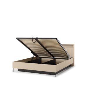 Trend TS-03 Ottoman Bed [EU King] in Beige and Black, view 2 — Arte-N ottoman bed