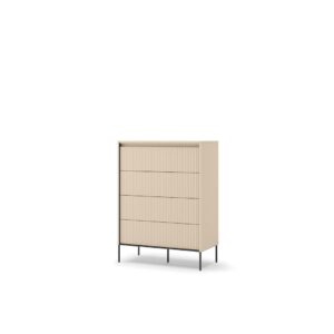 Trend TS-04 Chest Of Drawers 93cm in Beige and Black, front view — Arte-N chest of drawers