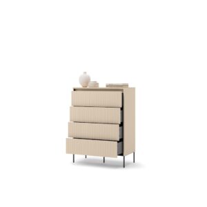 Trend TS-04 Chest Of Drawers 93cm in Beige and Black, view 3 — Arte-N chest of drawers