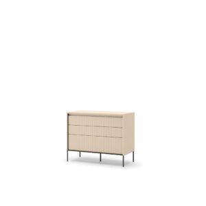 Trend TS-05 Chest Of Drawers 104cm in Beige and Black, front view — Arte-N chest of drawers
