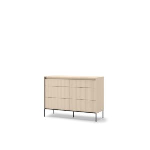 Trend TS-06 Chest Of Drawers 130cm in Beige and Black, front view — Arte-N chest of drawers