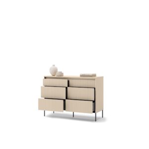 Trend TS-06 Chest Of Drawers 130cm in Beige and Black, view 3 — Arte-N chest of drawers