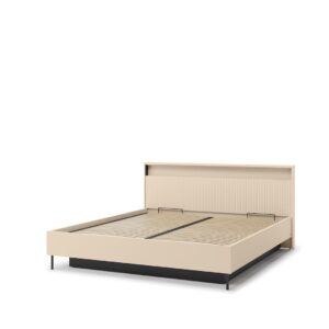 Trend TS-03 Ottoman Bed [EU Super King] in Beige and Black, front view — Arte-N ottoman bed