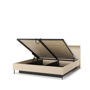 Trend TS-03 Ottoman Bed [EU Super King] in Beige and Black, view 2 — Arte-N ottoman bed