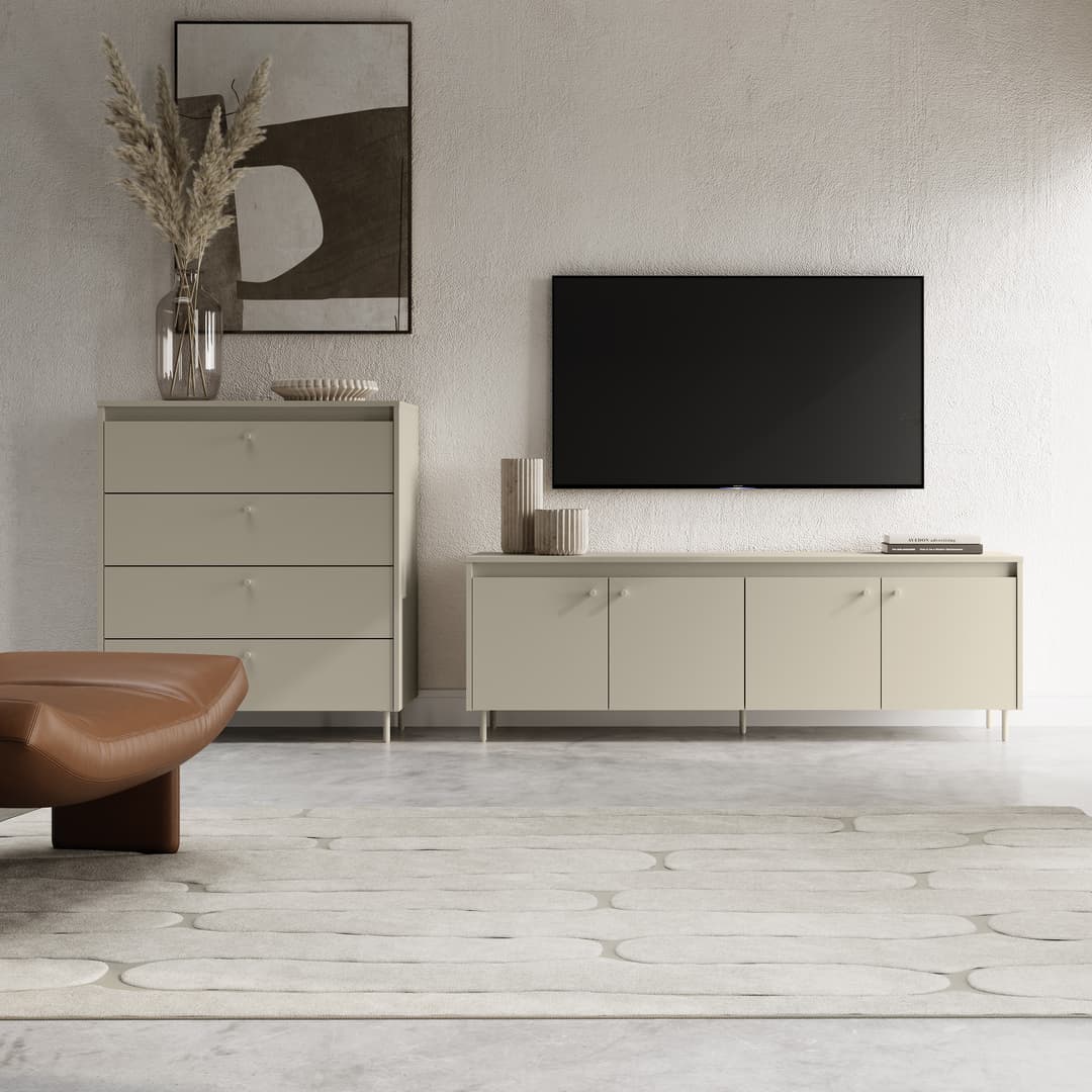 Torino TK-03 Chest Of Drawers 90cm in Cashmere, view 4 — Arte-N chest of drawers