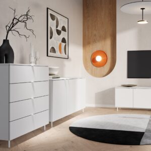 Mila MA-04 Chest Of Drawers 90cm in White, view 4 — Arte-N chest of drawers
