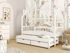 Wooden Single Bed Papi With Trundle, view 2 — Arte-N kids single bed