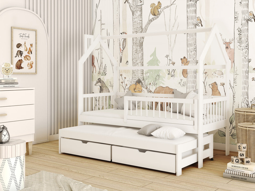 Wooden Single Bed Papi With Trundle, view 2 — Arte-N kids single bed