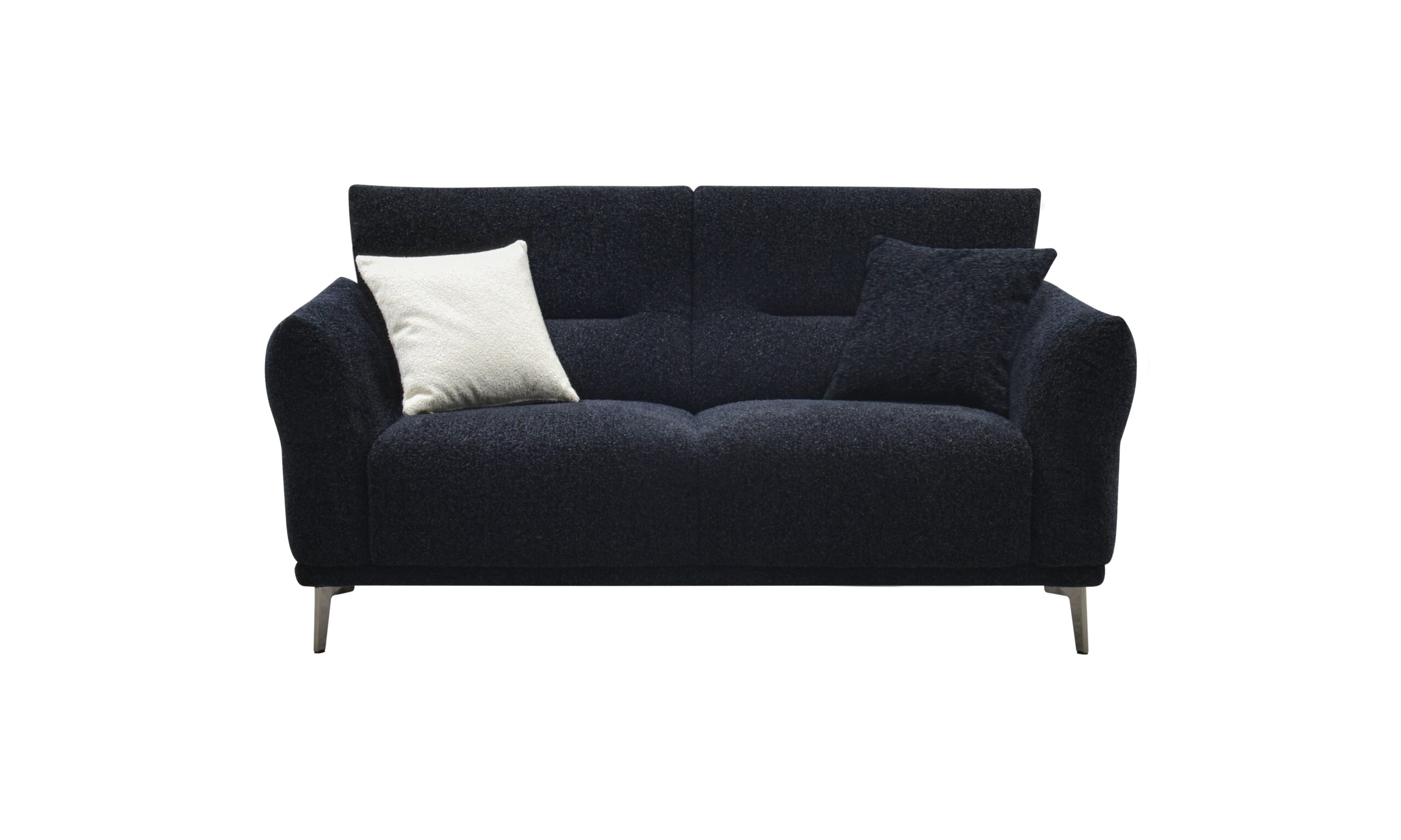 Albany two seater sofa in black lux boucle, 175cm wide, shown front on