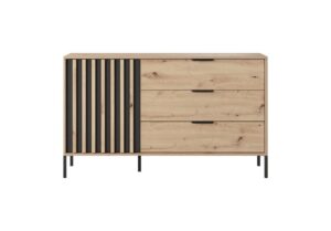 Tally Chest Of Drawers 138cm in Oak Artisan and Anthracite, view 3 — Arte-N chest of drawers