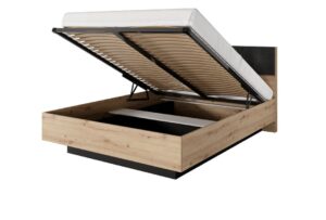 Tally Ottoman Bed [EU King] in Oak Artisan and Anthracite, view 2 — Arte-N ottoman bed