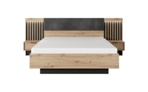 Tally Ottoman Bed [EU King] in Oak Artisan and Anthracite, view 4 — Arte-N ottoman bed