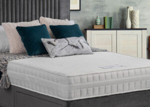 Apley Teagan Memory foam mattress shown on a bed base, Sweet Dreams Eden range