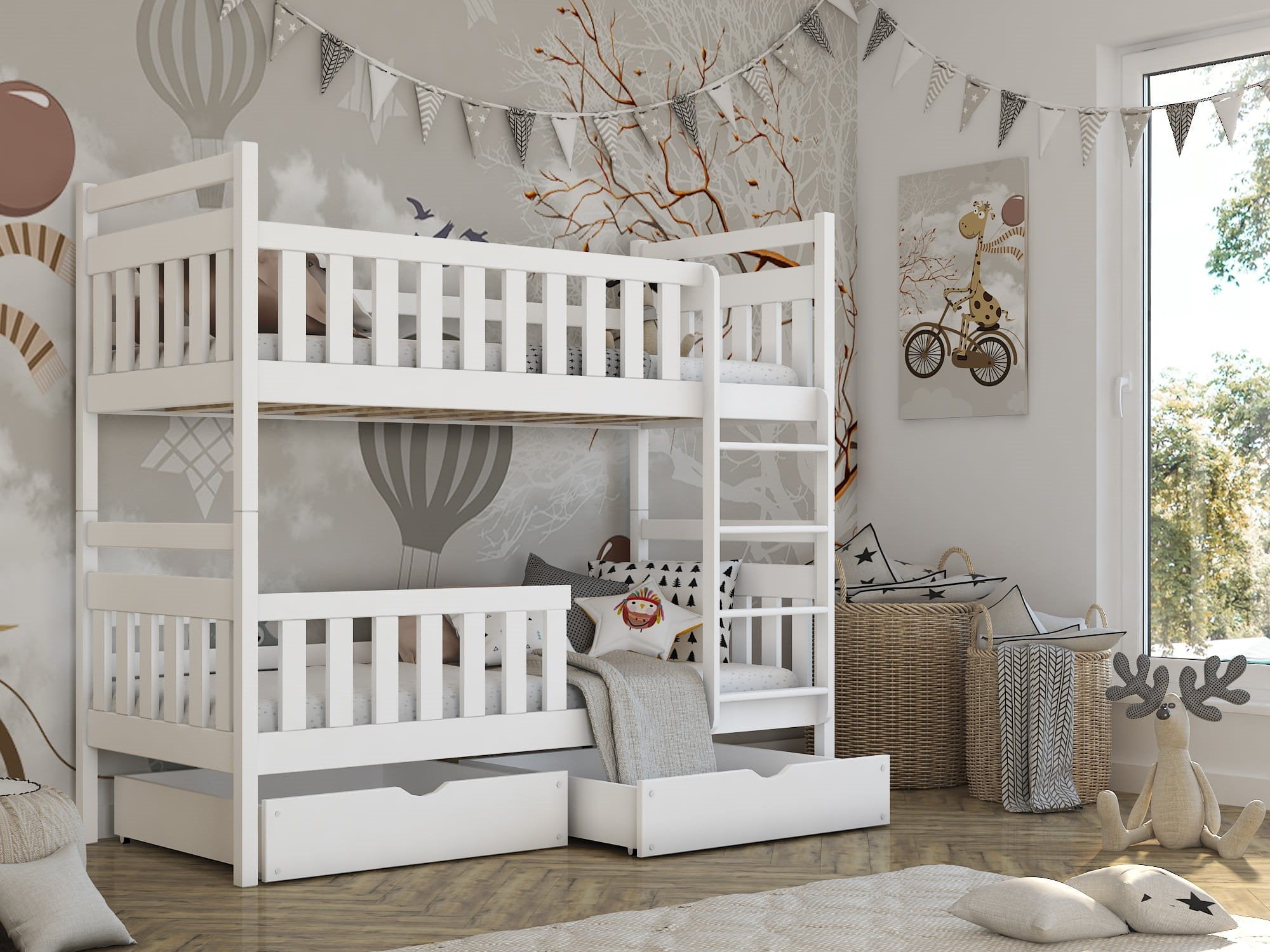 Wooden Bunk Bed Monika with Storage, view 2 — Arte-N bunk bed