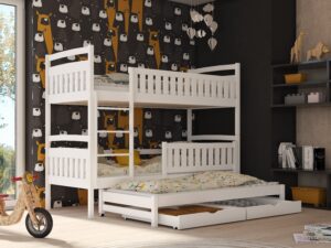 Wooden Bunk Bed Blanka with Trundle and Storage, front view — Arte-N bunk bed