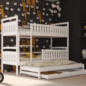 Wooden Bunk Bed Blanka with Trundle and Storage, front view — Arte-N bunk bed
