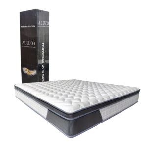 The Aluxo Oasis mattress rolled and boxed for delivery through a standard doorway