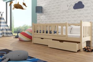 Wooden Single Bed Gucio with Storage, view 2 — Arte-N kids single bed