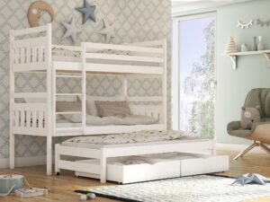 Wooden Bunk Bed Seweryn with Trundle and Storage, front view — Arte-N bunk bed
