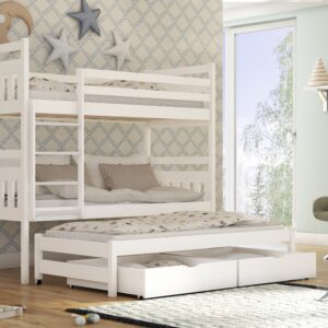 Wooden Bunk Bed Seweryn with Trundle and Storage, front view — Arte-N bunk bed
