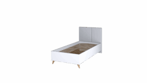Mood MD-11 Bed Frame [EU Single] in Oak Castello and White and Grey, front view — Arte-N kids single bed