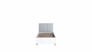 Mood MD-11 Bed Frame [EU Single] in Oak Castello and White and Grey, view 2 — Arte-N kids single bed