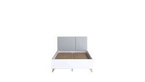 Mood MD-12 Bed Frame [EU Small Double] in Oak Castello and White and Grey, view 2 — Arte-N kids single bed