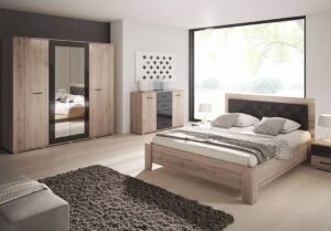 Bari Chest of Drawers in Oak San Remo and Black, view 2 — Arte-N chest of drawers