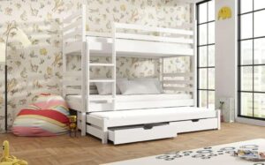 Wooden Bunk Bed Tomi with Trundle and Storage, front view — Arte-N bunk bed